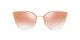 Prada For Her sunglasses with a PINK GOLD Metal frame and GRADIENT PINK MIRROR PINK lens.  Lens width is 63mm with model number 0PR 68TS.