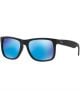 Ray Ban 0RB4165 622/55 55 BLACK RUBBER GREEN MIRROR BLUE Nylon Man size 55 sunglasses