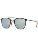 Ray Ban 0RB3601M F02230 52 BLACK ON TOP MATTE BLACK LIGHT GREEN MIRROR SILVER Steel Unisex size 52 sunglasses