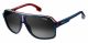 Carrera  sunglasses For Him with a BLUE RED frame and DARK GREY SHADED lens with a lens width of 62mm and model number Carrera 1001/S