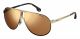 Carrera  brand UNISEX sunglasses with a BLACK HAVANA GOLD frame and GOLD MIRROR lens with a lens width of 66mm and model number Carrera 1005/S