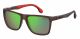 Carrera  brand UNISEX sunglasses with a MATTE BLACK WHITE frame and GREEN MULTILAYER lens with a lens width of 56mm and model number Carrera 5047/S