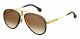 Carrera  brand UNISEX sunglasses with a BLACK GOLD frame and BLACK BROWN GREEN ANTIREFLEX lens with a lens width of 58mm and model number Carrera GLORY