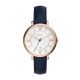 Fossil Women's Jacqueline Blue Leather Strap Watch 36mm ES3843