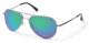 Polaroid  brand UNISEX sunglasses with a GUN  TRANSPARENT DKGREEN frame and GREEN MIRROR POLARIZED lens with a lens width of 58mm and model number P4139