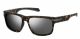 Polaroid  sunglasses For Him with a MATTE HAVANA frame and GREY SILVER FLASH POLARIZED MU lens with a lens width of 55mm and model number PLD 2066/S