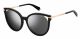 Polaroid  sunglasses For Her with a BLACK frame and GREY SILVER FLASH POLARIZED MU lens with a lens width of 57mm and model number PLD 4067/F/S